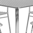 Lila 31.5'' Square Aluminum Indoor-Outdoor Table Set with 4 Rattan Chairs