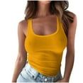 thumbnail image 2 of Jjayotai No Boundaries Tank Tops, Womens Tank Tops, Sleeveless Scoop Neck Form Fitting Ribbed Knit Basic Cami Shirts, Athletic Tank Tops for Women Orange~ XXL, 2 of 6