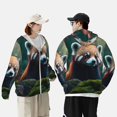 thumbnail image 4 of Zufioo Forest Plant Raccoon Sun Shirt for men and women,Sun Hoodie shirt,Unisex UV Shirt,Hiking Outdoor Performance Jackets,Fishing Shirt -Medium, 4 of 7