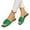 Green, variant on Flat Sandals for Women Pleated One Band Slippers for Summer Outdoor Walking Square Toe Open Toe Beach Slides Slip On Black 9
