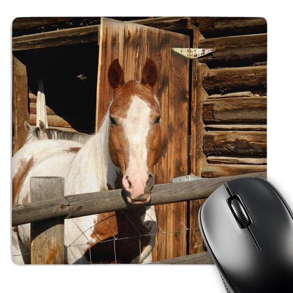 3dRose, USA, Salmon, Idaho, Horses at Log Barn - US13 GRE0049 - Gerry Reynolds, MousePad