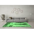 thumbnail image 3 of Ahgly Company Indoor Round Abstract Emerald Green Modern Area Rugs, 4' Round, 3 of 4