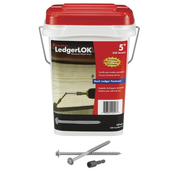 FastenMaster LedgerLOK Ledger Fastener - Deck Screw, Easy-to-Use - 250 Count, 5 In
