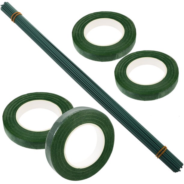 Estacas para soporte de plantas, cinta adhesiva para flores, alambre de metal, tallos de flores, varillas, manualidades florales, proyectos de floristería, ramas, adhesivos