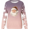 thumbnail image 4 of KkSLirnhs Womens Tops under $10 Women's Casual Winter Hoodless Long Sleeve Round-Neck Loose Printed Sweatshirts L Purple, 4 of 5