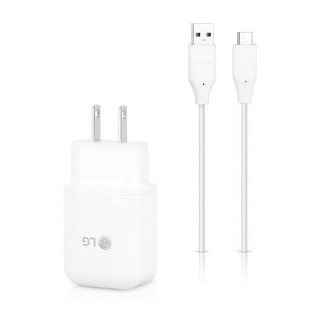 Genuine LG Quick Wall Charger + Type-C USB-C Cable for LG Stylo 4 / Stylo 5 / Stylo 6 / G5 / G6 / V20 / V30 / G7 / Nexus 5x - 18W QuickCharge 3.0 Certified - 100% Original
