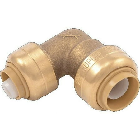 Push-Fit Elbow Fitting 1/2 in x 3/8 in Tube Size Brass Brass U272LF