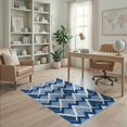 thumbnail image 2 of ODIKA 4'x6' Blue Denim Geometric Design Washable Area Rug Modern Zigzag Pattern with Pixel Art Flair Non-Slip, Chair-Friendly, Flatwoven for Home Office, Under Desk, 2 of 7
