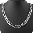 thumbnail image 4 of Huepoe Men Necklace Thick Wide Chain Titanium Steel Luster Smooth Hypoallergenic Metal Hip Hop Style Jewelry for Club Party, 4 of 8