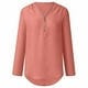 thumbnail image 5 of Blusas Umfun para mujer, camisas de manga larga, túnica informal con cremallera y cuello en V, blusa enrollable, blusas, rojo sandía, talla S, 5 of 5