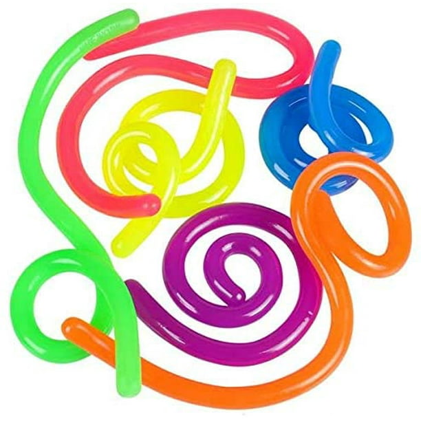 of 6 Stretchy Noodle Strings Fidget Toy - 14" Long, Not Sticky, Thick, Build Resistance for Strengthening Exercise, Pull, Stretchy, Fiddle, Sensory - Walmart.com