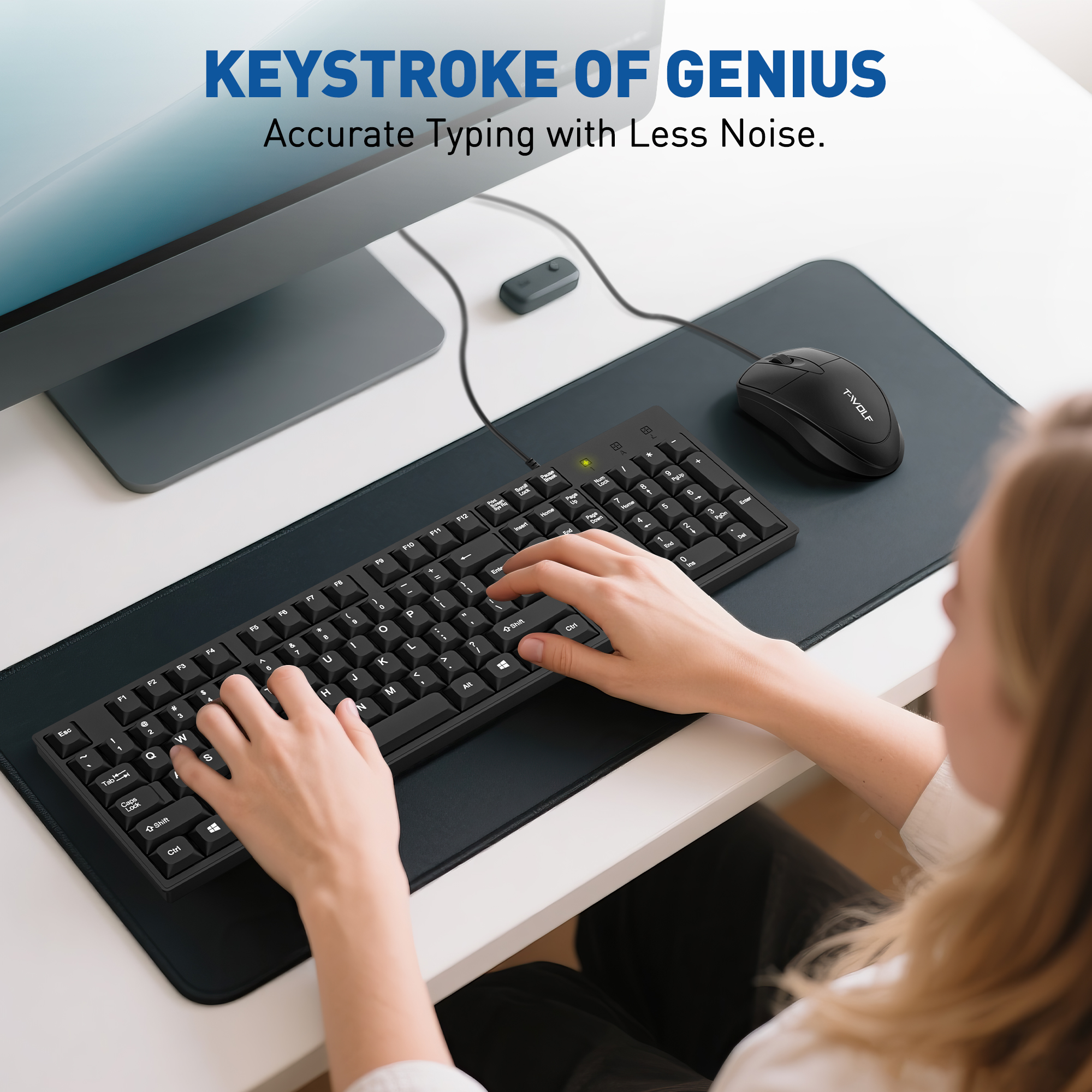 Cshidworld Wired Keyboard and Mouse Combo, Black photo 5