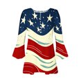 thumbnail image 3 of Itsame 4th of July Shirts Women Independence Day Short T-Shirt Sleeve American Flags Printed Short Sleeve Top, V-Neck Red, 3 of 4