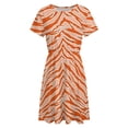 thumbnail image 4 of Tiger Print - Orange Sundress Short Sleeve Dress Summer Women Clothes Dress for Women Dresses, 4 of 7