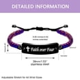 thumbnail image 5 of Faith Over Fear Bracelets, Purple Hematite Braided Cord Handmade Encouragement Bracelet Gifts for Women Daughter Y2300 (Purple), 5 of 7