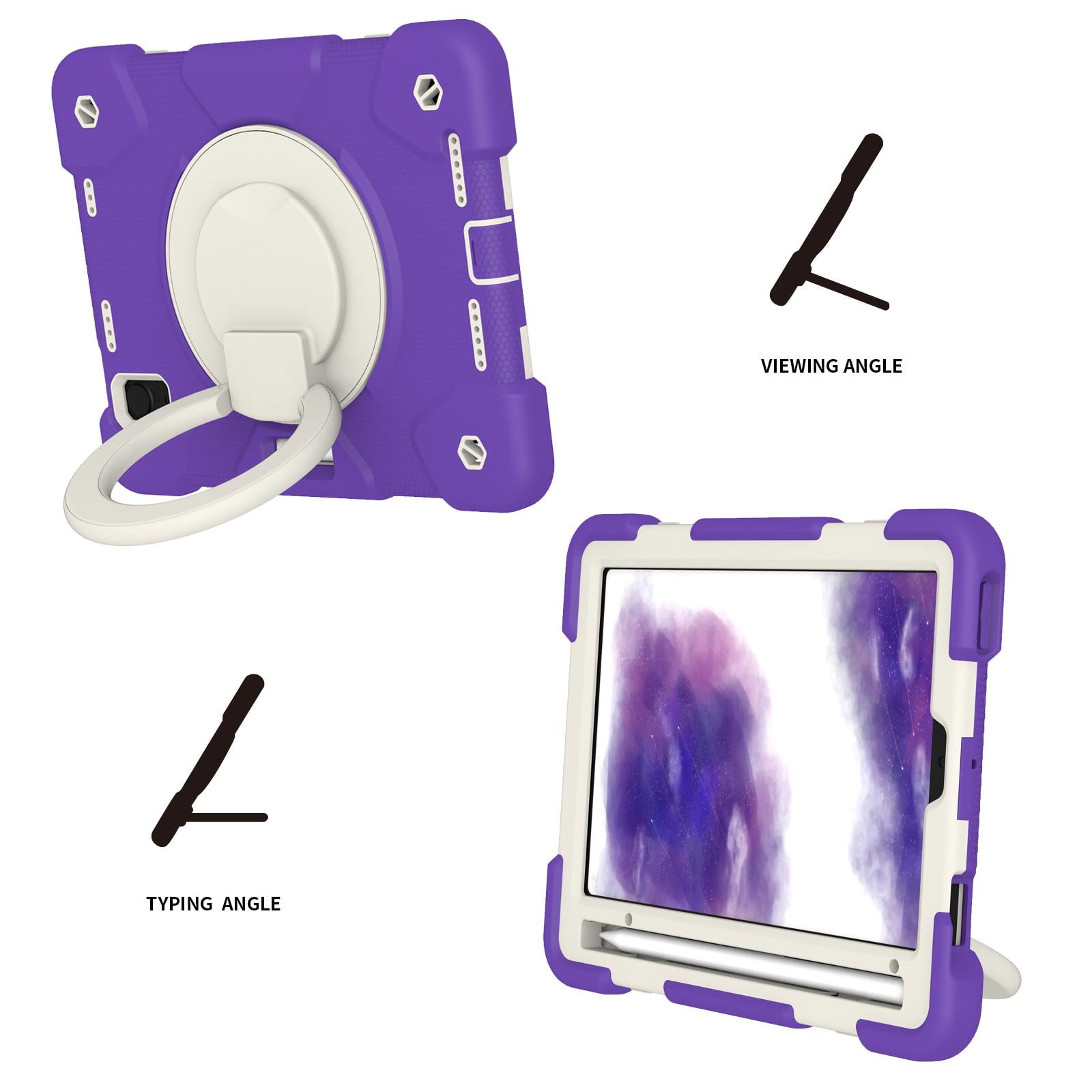 TECH CIRCLE Kids Case for Apple iPad mini 6th Gen 8.3-inch 2021 - Rugged Protective Handle Kickstand Shockproof Hybrid TPU PC Cover Shoulder Strap Pencil Holder Case for Apple iPad mini 6-Purple