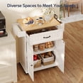 thumbnail image 4 of Asofer 33.6" Kitchen Island Cart with Storage, Adjustable Shelf & Drawer, for Dining Room, White, 4 of 12