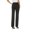 thumbnail image 2 of Pantalón recto elástico para mujer iChosy con bolsillos, negro, 2 of 9