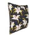 thumbnail image 2 of Haiem Lilies Flowers Print Velvet Soft Solid Decorative Square Throw Pillow Covers Set with Elegant Piping Christmas Cushion Case for Sofa Bedroom Car-18"x18", 2 of 8