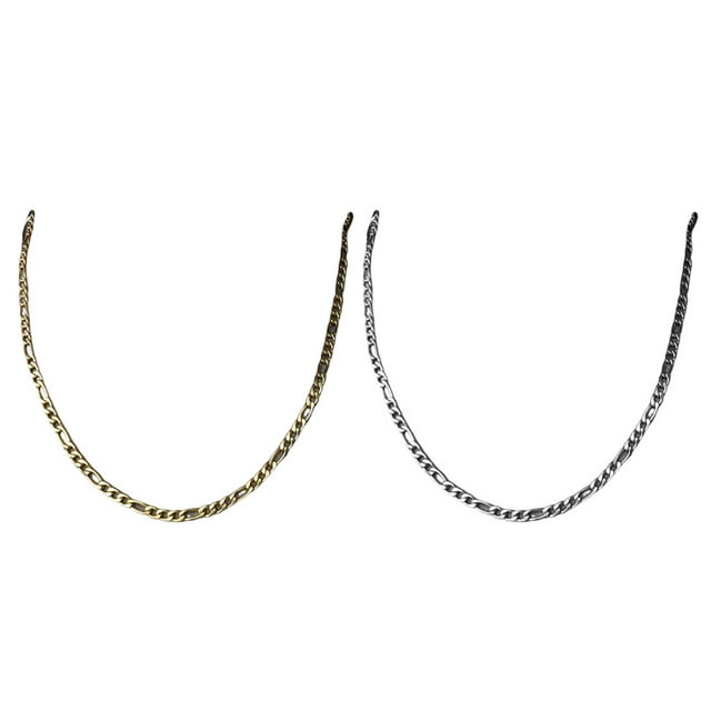 mmirethe Métal Hip Hop Style Collier Large Application Exécution Exquise Chaîne à la Mode Colliers Or 45cm 1Set