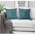 thumbnail image 2 of S4Sassy Blue Cotton Poplin Camellia Kanjiro Decorative Throw Square Pillow Case Sofa Cushion Cover 2Pcs-12 x 12, 2 of 5
