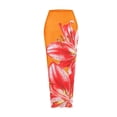 thumbnail image 4 of Enjoytime Three Piece Swimsuit for Women Floral Halter Bikini Sets Tie Side Bathing Suit with Long Sheer Cover Up Skirts, 4 of 5