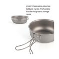 thumbnail image 4 of Sartén de camping de titanio sartén plato utensilios de cocina plancha con tapa y asa plegable equipo para exteriores 1200 ml, 4 of 4