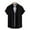 Black, variant on Men's Casual Short Sleeve Button-Down Shirt, Solid Color Polyester Top for Summer Outdoor Wear