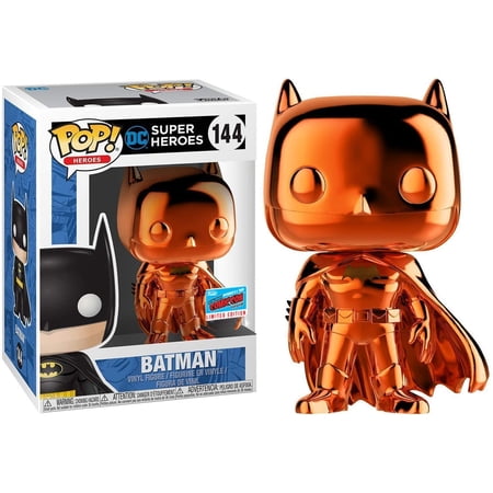 Funko POP! Heroes DC Super Heroes Batman #144 [Orange Chrome] NYCC 2018 Convention Sticker Exclusive