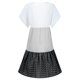 thumbnail image 5 of Gibobby Vestidos Casuales para Mujer Vestido de manga corta con cuello en V y retazos de lunares sueltos informales a la moda para mujer(Negro,G), 5 of 5
