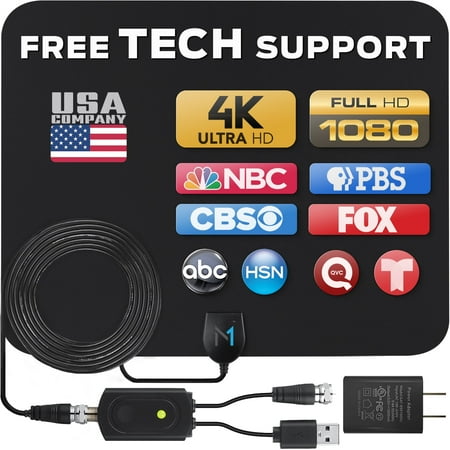 330 Mile Long Range Signal Reception HDTV Indoor Antenna [Early Release 2023 Chipset], Signal Booster with 16.5 ft Coax Cable by Mata1-USA