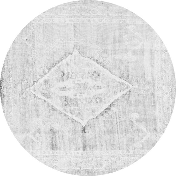 Ahgly Company Indoor Round Persian Gray Traditional Area Rugs, 7' Round