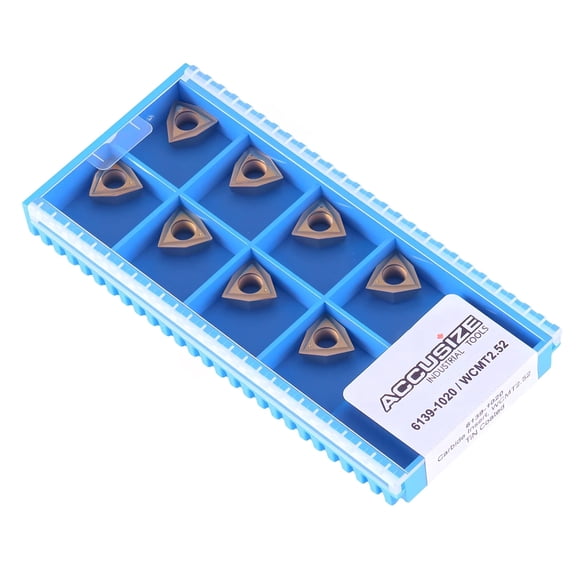 Accusize WCMT2.52 Carbide Inserts, Tin Coated, 10 Pcs/Box, 2139-1020x10