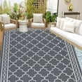 thumbnail image 4 of Garvee Outdoor Rug 10x14ft Waterproof for Patios, Reversible Plastic Straw Rug Camping Carpet Mats for RV, Picnic, Backyard, Deck, Balcony, Porch, Beach, Gray & White, 4 of 9