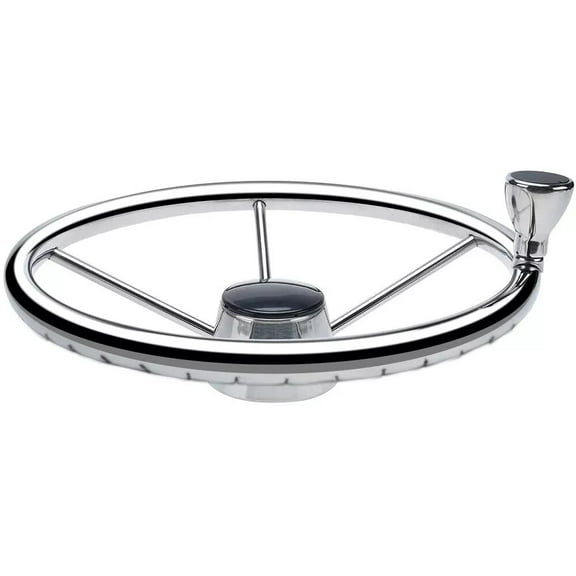 5 Spoke 13.5 inch Stainless Steel Boat Steering Wheel Destroyer Style Marine