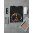 thumbnail image 3 of Floral Peace T-Shirt Womens -Smartprints Designs, Female Regular Fit, 3 of 4