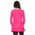 thumbnail image 4 of Women's Trendy Style 3/4 Sleeves Button Trim Solid Top, 4 of 4