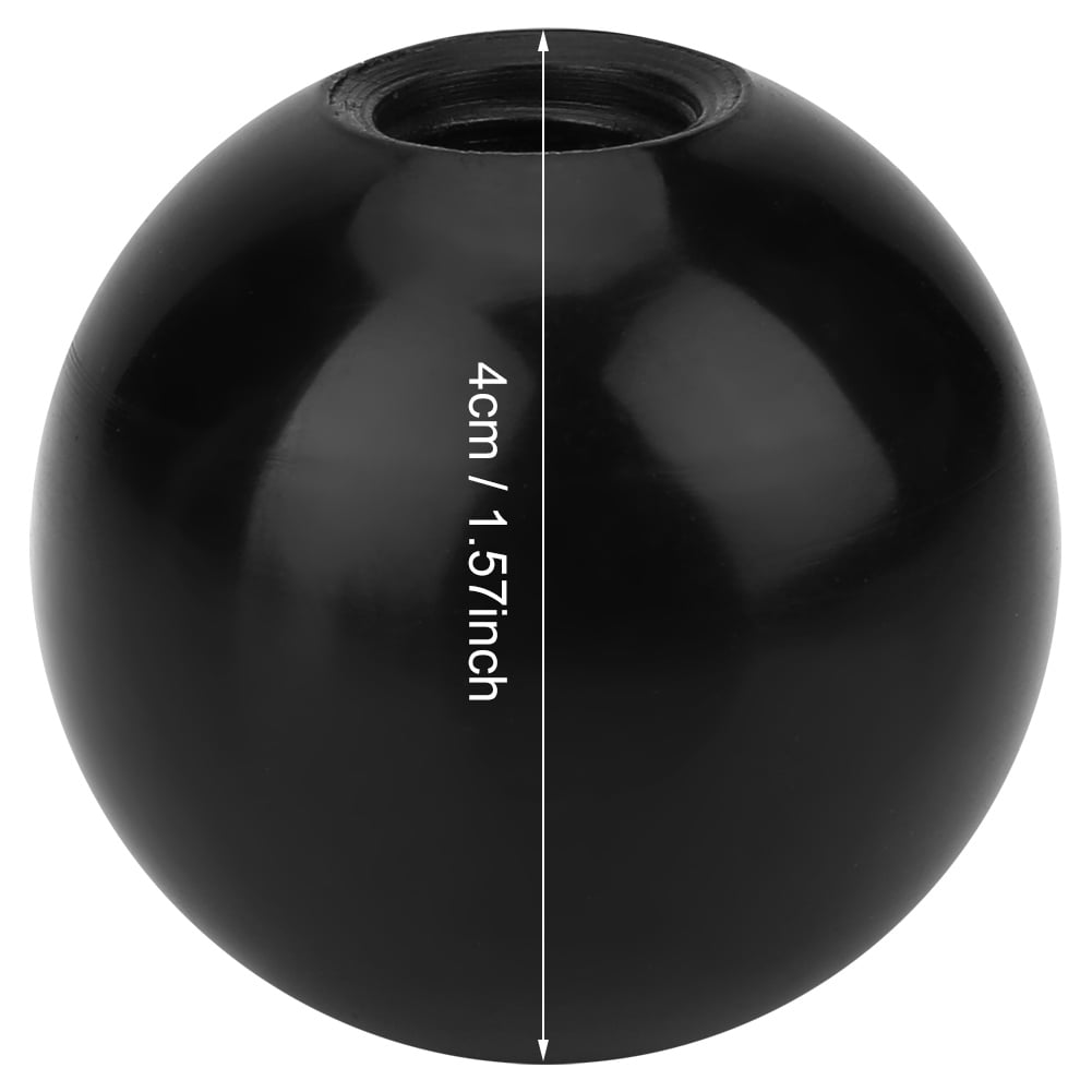 40mm Diameter Round Ball Handle Knob 6Pcs for Machine Tool M12 Black Plastic