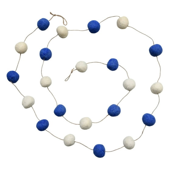 De Kulture Works Wool Felt Large POM POM Garland 96 Inches Eco Friendly