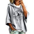 thumbnail image 2 of Halloween Hoodies for Women Drawstring 3/4 Sleeve Trendy Print Hoodie Fall Clothes Crewneck Sweatshirts Loose Fit Trendy Tops Winter Clothing Daily Travel Outfits, 2 of 5