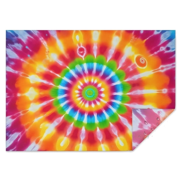 Colorful Tie Dye Spiral Mandala Rectangle Tablecloth 60"x84",Waterproof Polyester Rectangle Table Cloth, Wipeable Spillproof Polyester Tablecloth for Dining, Camping, Indoor and Outdoor