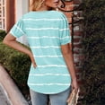 thumbnail image 5 of Xixinqiwan Women Tops under $10.00,Women Summer Casual Shirts Short Sleeve Striped Tunic Tops Crew Neck Tee Tshirt Blouses for Women Light Blue XL, 5 of 7
