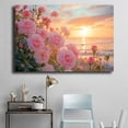 thumbnail image 4 of Mudket Sunset Beach Pink Rose Canvas Wall Art, Framed Floral Print, Ready to Hang Wall Decor for Bedroom Living Room Office, Romantic Flower Artwork - 12"L x 8"W, 4 of 10