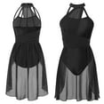 thumbnail image 4 of renvena Women Sleeveless Mesh Lyrical Leotard Dance Dress Modern Contemporary Dance Costume, 4 of 7