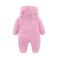 thumbnail image 6 of Baby Snowsuit Newborn Winter Hooded Romper Fleece Snowsuit Baby Jumpsuit Cartoon Bear Winter Coat for Girls and Boys Pink 9-12 Months, 6 of 6