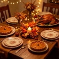 thumbnail image 5 of geerera Fall Harvest Candle Ring with Pumpkin & Maple Leaves, Artificial Thanksgiving Wreath for Pillar Candles, Rustic Autumn Tabletop Centerpiece for Home, 11", 5 of 6