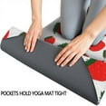 thumbnail image 3 of Red Strawberry Plants Fruit Green Leaf White Pattern Hot Yoga Mat Towel Non Slip for Hot Yoga - Quick-Drying Yoga Mat Cover with 4 Corner Pockets with Travel Bag - Hot Yoga Towel Non Slip 70"x26", 3 of 6
