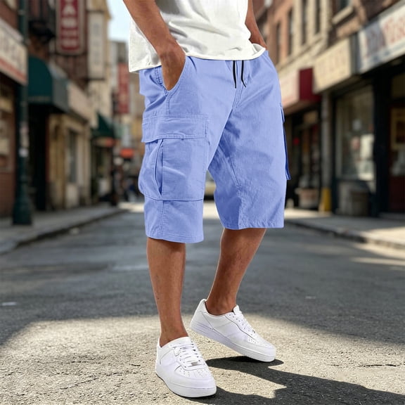 Cargo Shorts Loose Fit Joggers with Pockets Walking Shorts Lounge Summer Essentials Shorts for Men