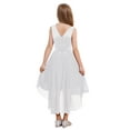 thumbnail image 2 of Aislor Kids Junior Teen Girl's Sleeveless Bridesmaid High Low Hem Formal Wedding Dress White 10, 2 of 7