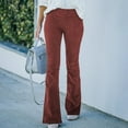thumbnail image 4 of GJSYRH Women's Corduroy Flare Pants Elastic Waist Bell Bottom Trousers 2025 Fall Pants, 4 of 7
